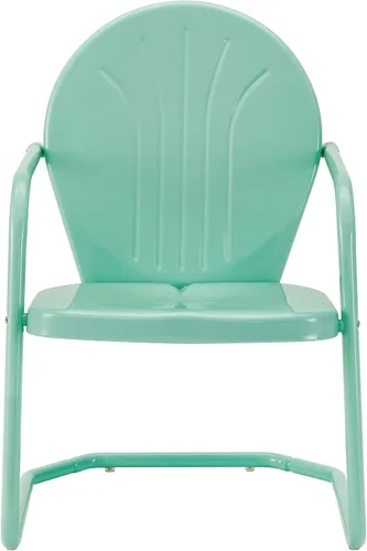 Vista 2 de Crosley Furniture CO1001A-AQ Griffith - Silla retro de exterior, de metal