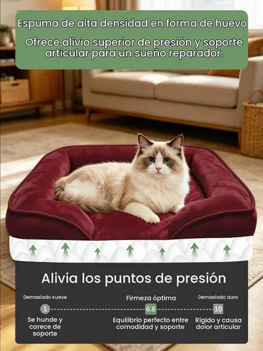 Vista 4 de Spotted Play Cama ortopédica para perros con lados, sofá cama para perros pequeños, sofá cama de espuma de apoyo para mascotas con funda extraíble