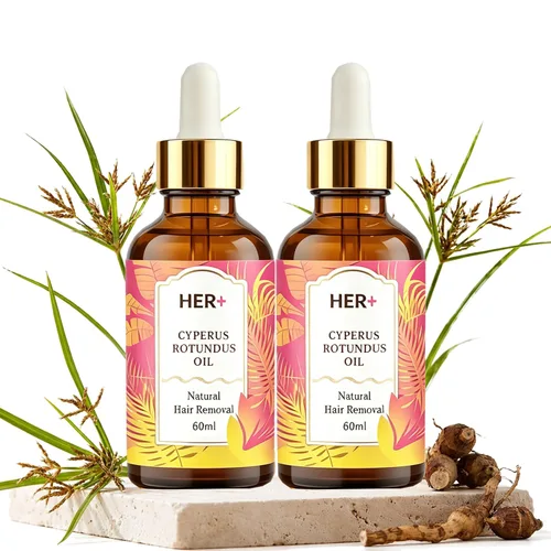 Vista 9 de Her+ Cyperus Rotundus Oil for Hair Removal, Natural Hair Removal Oil & Inhibitor Cyperus Rotundus Oil, Reducing Body Hair Growth, and Pore
