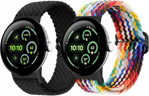 Vista 41 de Correas trenzadas Solo Loop compatibles con Google Pixel Watch 4, 3, 2, 1 de 1.61 pulgadas/1.77 pulgadas, correas elásticas ajustables de nailon