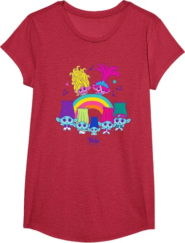 Vista 42 de Camiseta DreamWorks Trolls Band Together BroZone Poppy Viva Rainbow Negro