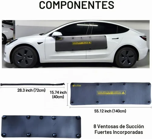 Vista 6 de BestDoorGuard Tesla Solamente Protector de Abolladuras de Puerta de Coche de Aluminio Prevención de Abolladuras de Coche Removible No Magnético