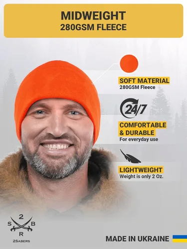 Vista 2 de 2SBR 2SABERS Gorro de invierno cálido de forro polar para hombre, gorro táctico militar del ejército