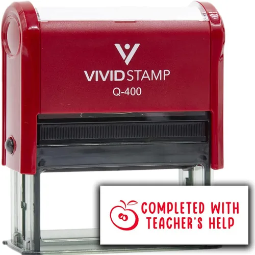 Vista 17 de Vivid Stamp Completado con sellos de ayuda del profesor para calificar sellos de goma autoentintados (tinta negra) - Q-200 Negro