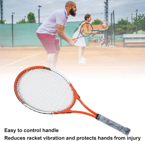 Vista 3 de Raqueta de tenis de 27 pulgadas, raqueta recreativa de nailon de aleación de aluminio con bolsa de raqueta, para principiantes, jugadores Red