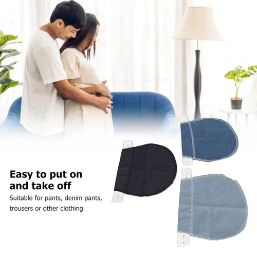 Vista 3 de plplaaoo Extensor de pantalones de maternidad, profesional, portátil, ajustable, suave, elástico, extensor de cintura, 3 piezas, extensores