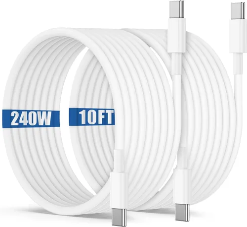 Vista 19 de Cable de carga USB C a C de 6 pies, 60 W, cable de carga rápido tipo C a C para Apple iPhone 17 Pro Max/17 Air/16 Pro Max/15 Plus, MacBook Pro