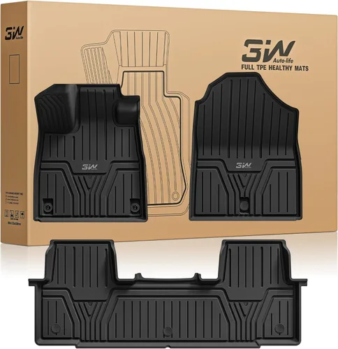 Vista 14 de 3W Alfombrillas de piso compatibles con Honda Civic Sedan 2016-2021 & Hatchback 2017-2021 & Coupe 2016-2020, revestimiento de piso de ajuste