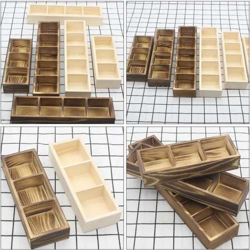 Vista 9 de Wooden Tea Bag Holder Box with 3 Compartments for Countertop Storage