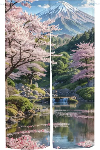 Vista 28 de Cortina de Puerta de Pintura Tradicional China, Bambú Azul, Noren Japonés Partición de Dormitorio Divisor de Cocina Decoración de Puerta de Baño