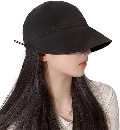 Vista 7 de huablo UPF 50+ Womens Sun Hat Wide Brim Sun Hat UV Protection Hiking Fishing Hat Adjustable Head Circumference for Easy Carry Negro
