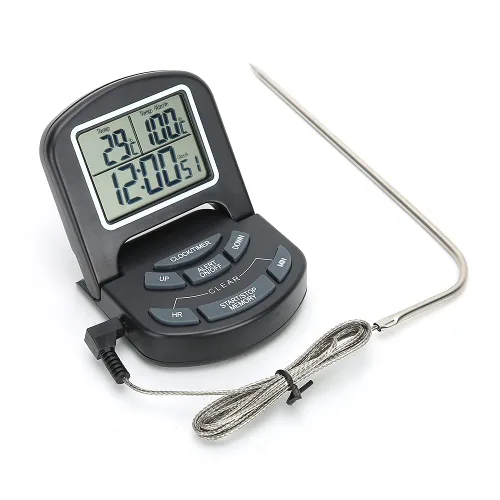 Vista 2 de Sonda digital de alta precisión temporizador de cocina para el hogar, termómetro digital de alimentos para carne, termómetro de cocina