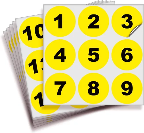 Vista 31 de iSYFIX Calcomanías negras de números consecutivos – 1 a 50, 1 pulgada, 1 juego – Vinilo autoadhesivo de alta calidad ideal para inventario