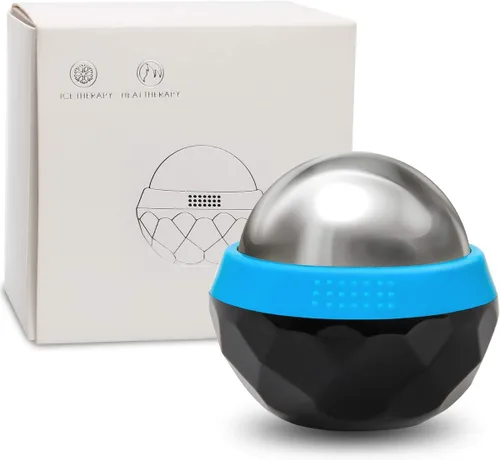 Vista 9 de Coolrunner Bola de rodillo de masaje frío, bola de masaje frío criosfera, terapia de calor y alivio de terapia de frío con núcleo de gel frío, ayuda