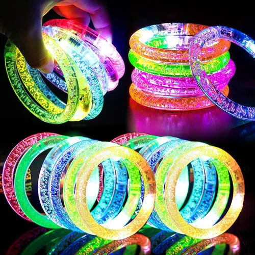 Vista 7 de Paquete de 20 pulseras LED que brillan en la oscuridad, regalos de fiesta para adultos, pulseras LED iluminadas, juguetes de neón, regalos de boda