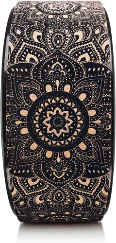 Vista 3 de YOGA DESIGN LAB THE YOGA WHEEL Rueda de ejercicio ecológica impresa extra fuerte, acolchada, diseñada en Bali Mejora tus posturas y estira más