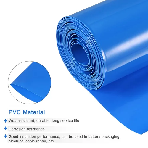 Vista 3 de MECCANIXITY Tubo Termorretráctil de PVC para Envolver Baterías 63mm de Diámetro 100mm Plano 1m Azul Buena Aislación para Paquete de Batería