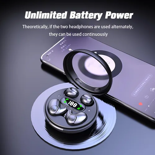 Vista 4 de Auriculares pequeños invisibles de sueño plano, auriculares inalámbricos Bluetooth para dormir, micro pequeños y discretos para dormir de lado