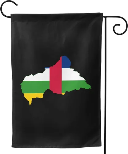 Vista 4 de Flag Map of the Central African Republic Garden Flag 28"x40" Inch Double Sided Garden Flags Home Lawn Outdoor Decor Flags Party Banner Welcome Flag