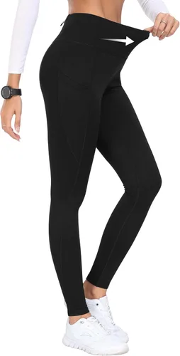 Vista 2 de MoFiz Leggings con forro polar para mujer, pantalones deportivos de invierno con aislamiento térmico, resistentes al agua, pantalones de senderismo