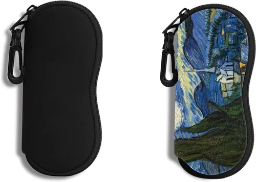 Vista 34 de Hion Sunglasses Case Ultra Light Neoprene Zipper Eyeglass Soft Case with Belt Clip