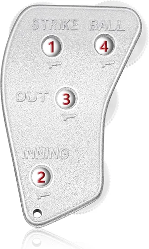 Vista 9 de Lenwen Engranaje indicador de clicker de árbitro de béisbol de 4 ruedas práctico para contador de béisbol para salidas de grabación y entradas