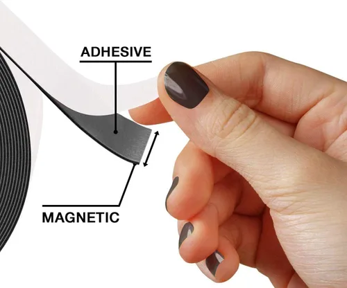 Vista 2 de Nueva tira magnética magnética de imán flexible de 1 pulgada de ancho adhesivo de 30 mil