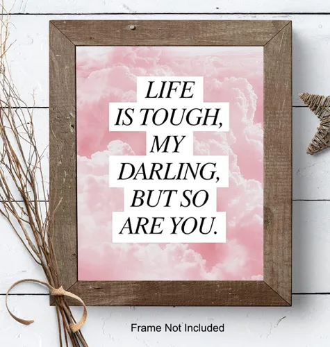 Vista 8 de La vida es dura, pero tú también lo eres - Regalos de aliento para mujeres - Decoración de pared con citas inspiradoras y positivas - Arte de pared