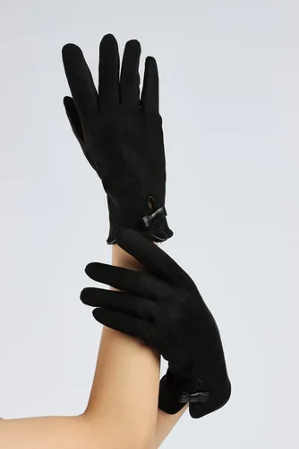 Vista 60 de Sahabowi Guantes de cuero para clima frío Manopla de lana cálida de invierno para mujeres
