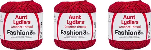 Vista 18 de Aunt Lydia Classic Crochet - 3 unidades de 350y/1,049.9 ft - Natural Tamaño 10 3 capas 100% algodón mercerizado hilo de ganchillo para tapetes