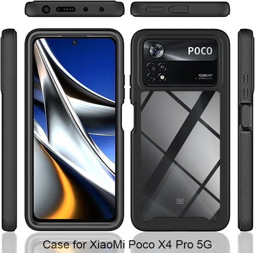 Vista 2 de AKABEILA Ajuste para Xiaomi Poco X4 Pro 5G Case, Compatible para Xiaomi Poco X4 Pro 5G Fundas de teléfono 360° Cuerpo completo Protector a prueba