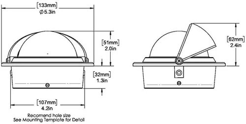 Vista 2 de Ritchie Compass, Flush Mount, 3" Combi, White