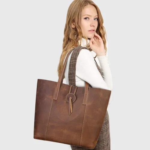 Vista 4 de S-ZONE Bolso grande del bolso del hombro del cuero genuino de las mujeres paquete grande del bolso del bolso del bolso con la pequeña bolsa