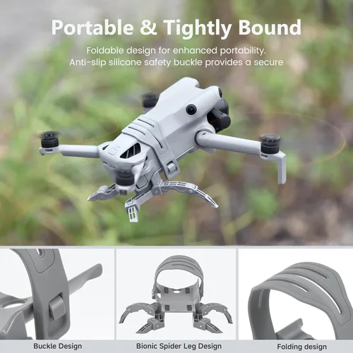 Vista 5 de STARTRC Tren de aterrizaje para DJI Mini 5 Pro Accesorios, Plegable Extendido Liberación Rápida Drone Protector para DJI Mini 5 Pro Fly More Combo