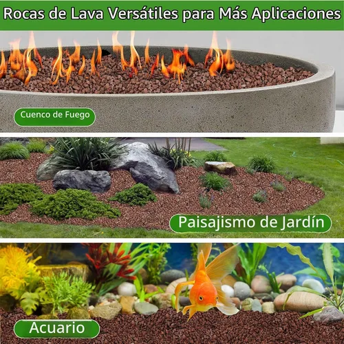 Vista 6 de NUPICK Rocas de lava roja de 3 libras para plantas, enmiendas de suelo para Rojo