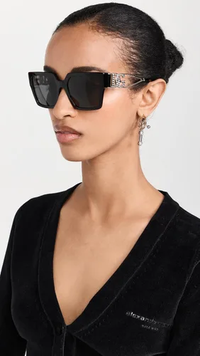 Vista 3 de Dolce & Gabbana Gafas de sol cuadradas de gran tamaño para mujer, negroplata, talla única, Negro