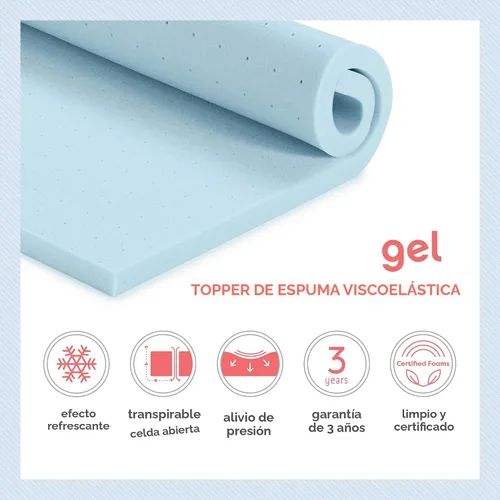 Vista 9 de Best Price Mattress - Cubrecolchón ventilado de espuma viscoelástica de 1.5 pulgadas, infusión de gel refrescante, certificado CertiPUR-US
