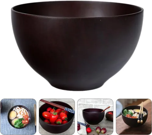 Vista 3 de Tazón de madera de azufaifo Tazón de frutas Tazón de madera Cuenco de madera para servir Tazones de postre Recipientes Tazón de comida Bocadillos