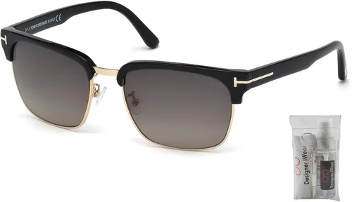 Vista 2 de Tom Ford FT0367 River Square Sunglasses for Men + BUNDLE with Designer iWear Complimentary Eyewear Care Kit