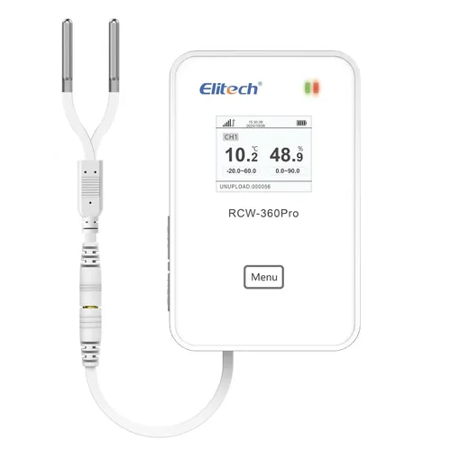 Vista 6 de Elitech Sonda de temperatura dual para RCW-360Pro, -40°F a 176°F, sensor digital de detección automática de cable de 16.4 pies con certificado