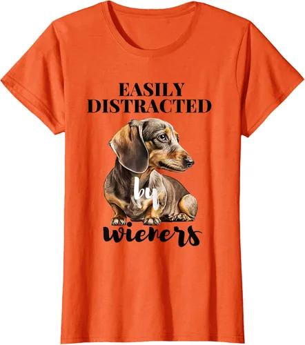 Vista 37 de Easy Distracted By Wieners Dachshund - Camiseta divertida para perro Weiner, Azul
