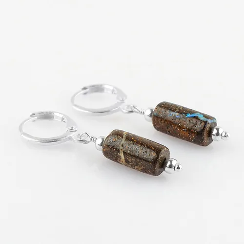 Vista 51 de Aretes de aro de cristal afganita natural Piedras afganas de alto grado Aretes chapados en plata Gota lisa Joyas de piedras preciosas hechas
