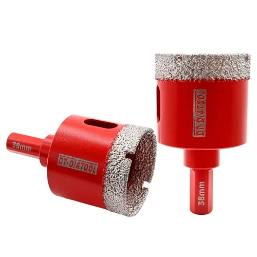 Vista 8 de DT-DIATOOL Broca de diamante de 1-1/2 pulgadas, sierra de agujero de diamante soldada al vacío con vástago triangular, baldosas de porcelana