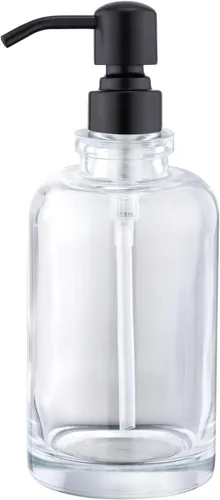 Vista 15 de Amber Glass Soap Dispenser,17oz, Black Pump Refillable, 304 Stainless Steel Pump, Liquid Hand Soap Dispenser, Bathroom Kitchen Sink Vanity