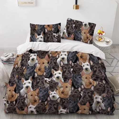 Vista 16 de Juego de funda de edredón de Malinois belga, juego de ropa de cama decorativo de 3 piezas con 2 fundas de almohada, funda de edredón suave, juego
