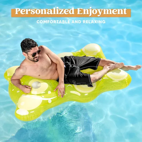 Vista 5 de SLOOSH Flotadores inflables de oso de goma de 60 pulgadas para piscina, divertidos flotadores para piscina, juguetes para decoración de fiesta