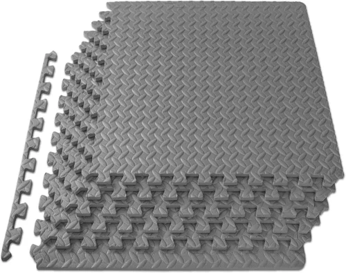 Vista 25 de ProsourceFit - Tapete de ejercicio tipo rompecabezas de ½ pulgada, losetas de espuma EVA entrelazadas para gimnasio en casa, para niños, crema, 24 x