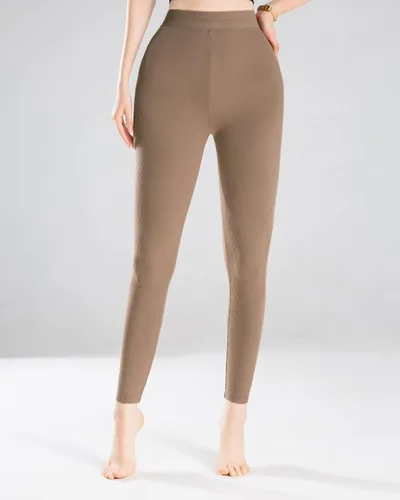 Vista 4 de LAO POPO Leggings suaves y cálidos para mujer, cintura alta, abdomen, pantalones deportivos y fitness