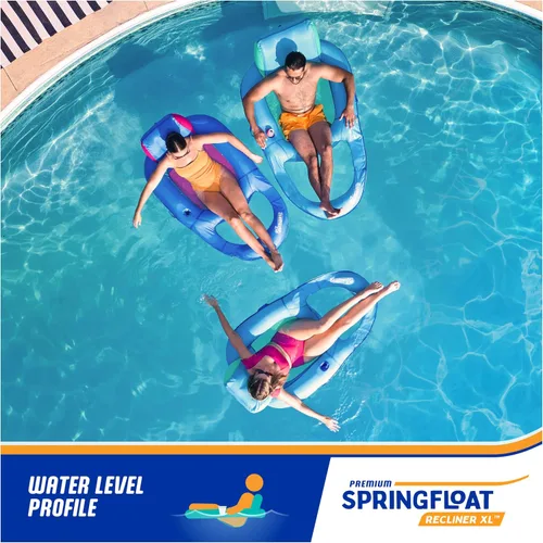 Vista 4 de [Usado] SwimWays Spring Float Premium Duo, Pool Chair Fits 2 Adults, Inflatable Pool Floats Adult with Fast Inflation for Ages 15 & Up