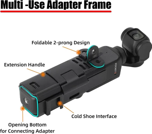 Vista 2 de Pocket3 Adaptador de extensión para DJI Osmo Pocket 3 Accesorios de manija de cámara Cold Shoe Expansion Mount Frame Mic Luz LED Trípode Correa